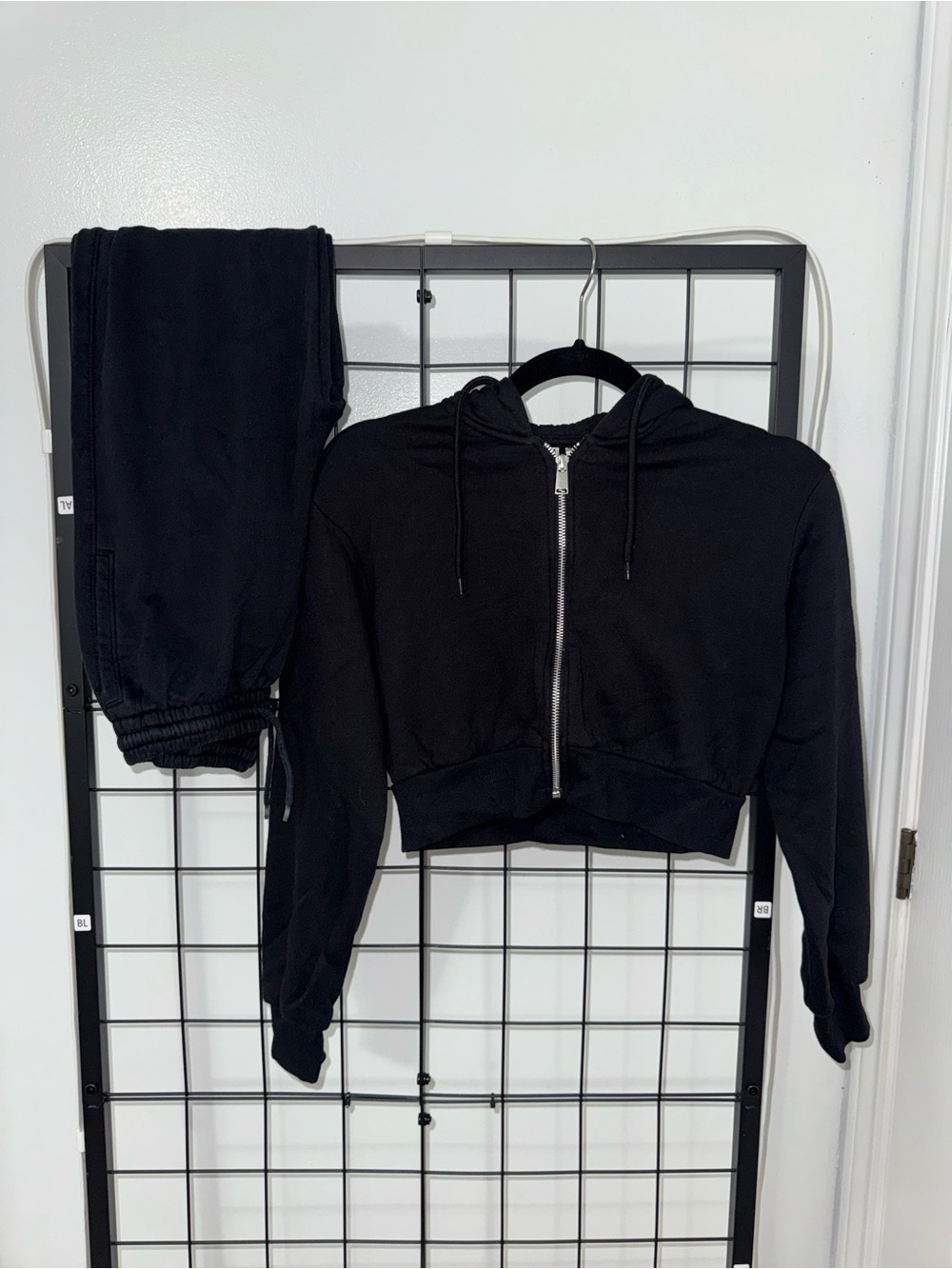 Divided Black Cropped Zip Hoodie Jacket and Pants